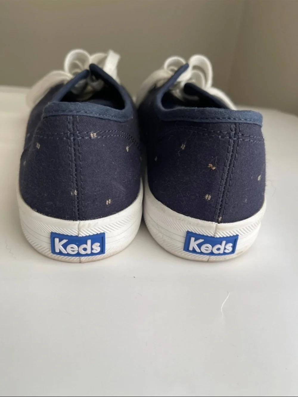 Keds Navy Canvas Sneakers with White Laces - Picture 4 of 5